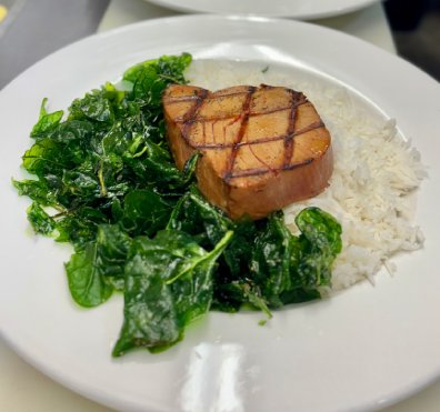 Back cast cafe ahi tuna steak